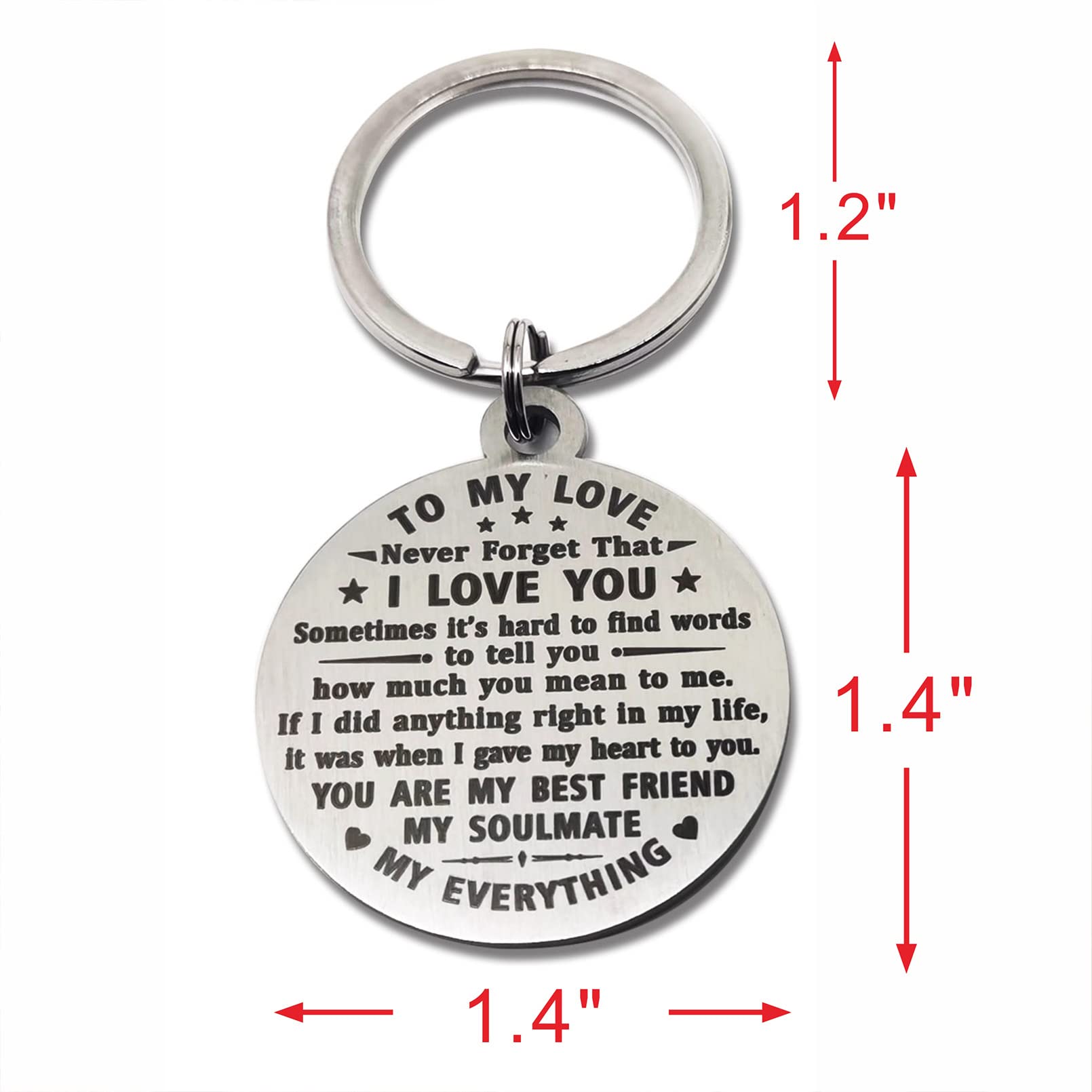 ABNTY 4th Wedding Anniversary Keychain Gift - Engraved Steel Keepsake for Men & Women - Perfect for Husband, Wife, Couples - Romantic Gift for 4 Year Anniversary Celebrations