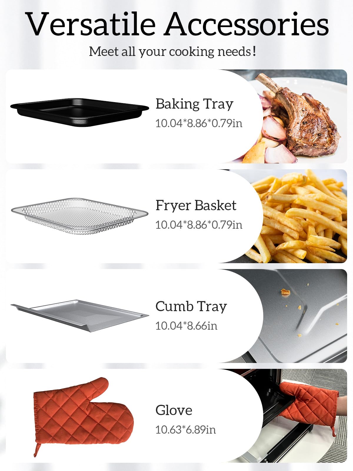 10-in-1 Air Fryer Toaster Oven Combo, 12.6QT Compact Countertop Convection Oven with 9 Presets & DIY Mode, Digital Touchscreen Controls, 4 Accessories Included - Stainless Steel Kitchen Elite for Baking, Roasting, Air Frying & Meal Prep