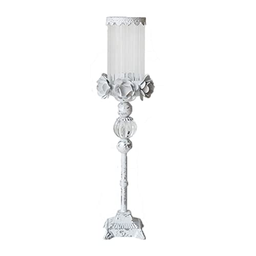 Vintage Cast Iron Glass Flower Candle Holder - Elegant Candelabra for Wedding Centerpieces, Dining Table Decor, Living Room & Bedroom Lighting - Romantic Ambiance for Special Occasions & Home Decor (Color: A)