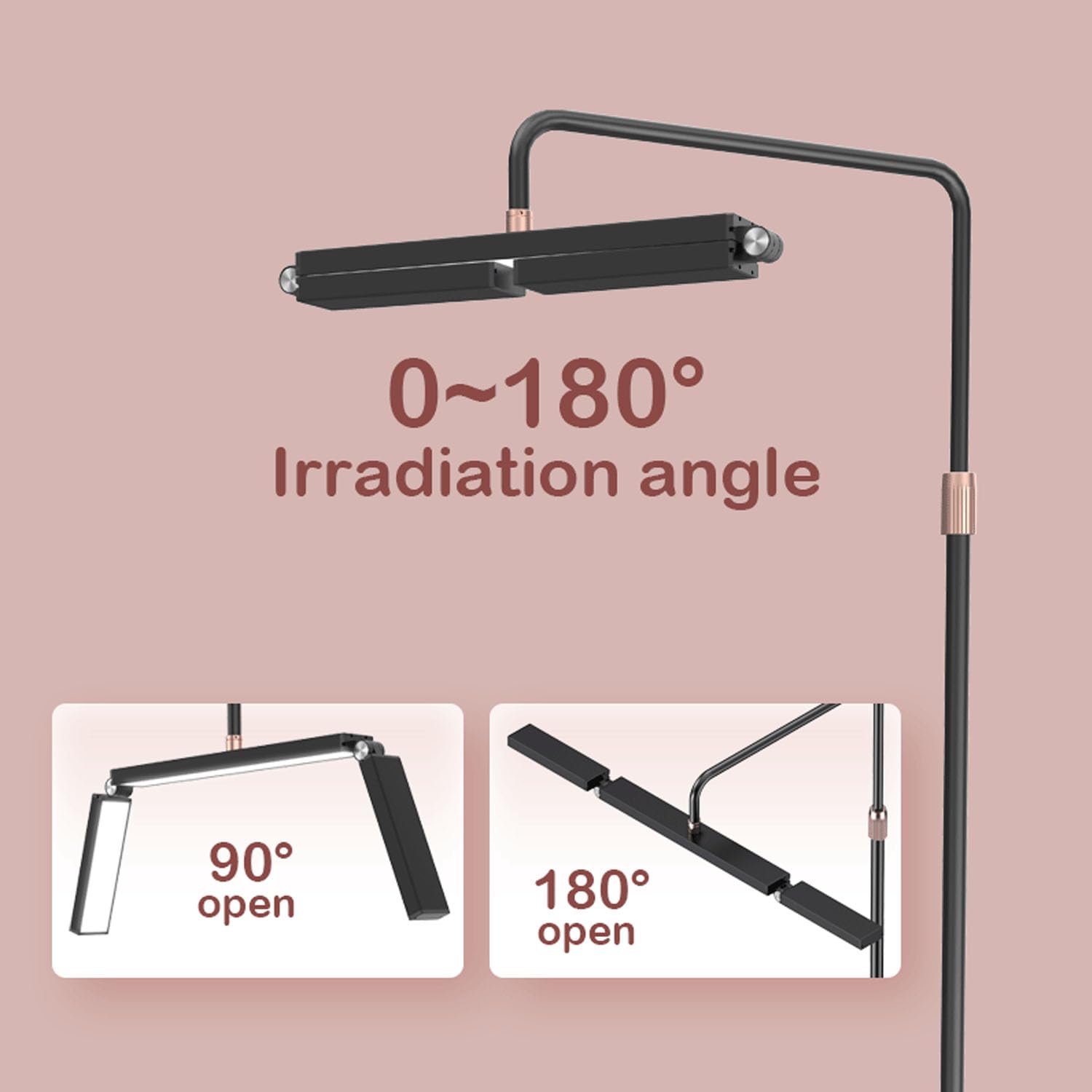 Professional 36 Inch Foldable Half Moon Lash Light Lamp for Eyelash Extensions - Adjustable Esthetician Floor Lamp with Phone Holder - Perfect for Eyelash Tech, Tattoo Artists, Makeup, Nails & Spa Treatments (Black) - Ideal for Salon, Beauty Studio & Home Use