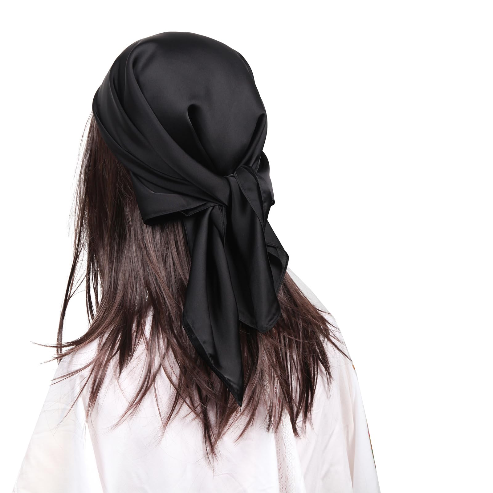 MEANBEAUTY Square Silk-Like Head Scarf for Women - 27.5 Inch Satin Bandana, Head Wrap & Neck Scarf - Perfect for Fashion Accessories, Hair Protection & Outdoor Activities