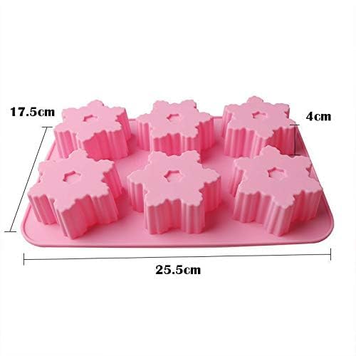 Skytail 6-Cavity Silicone Snowflake Mold - Premium Soap, Candle, Baking, Chocolate & Ice Cube Tray for DIY Crafts - Perfect for Holiday Decor, Homemade Desserts, and Gift Making