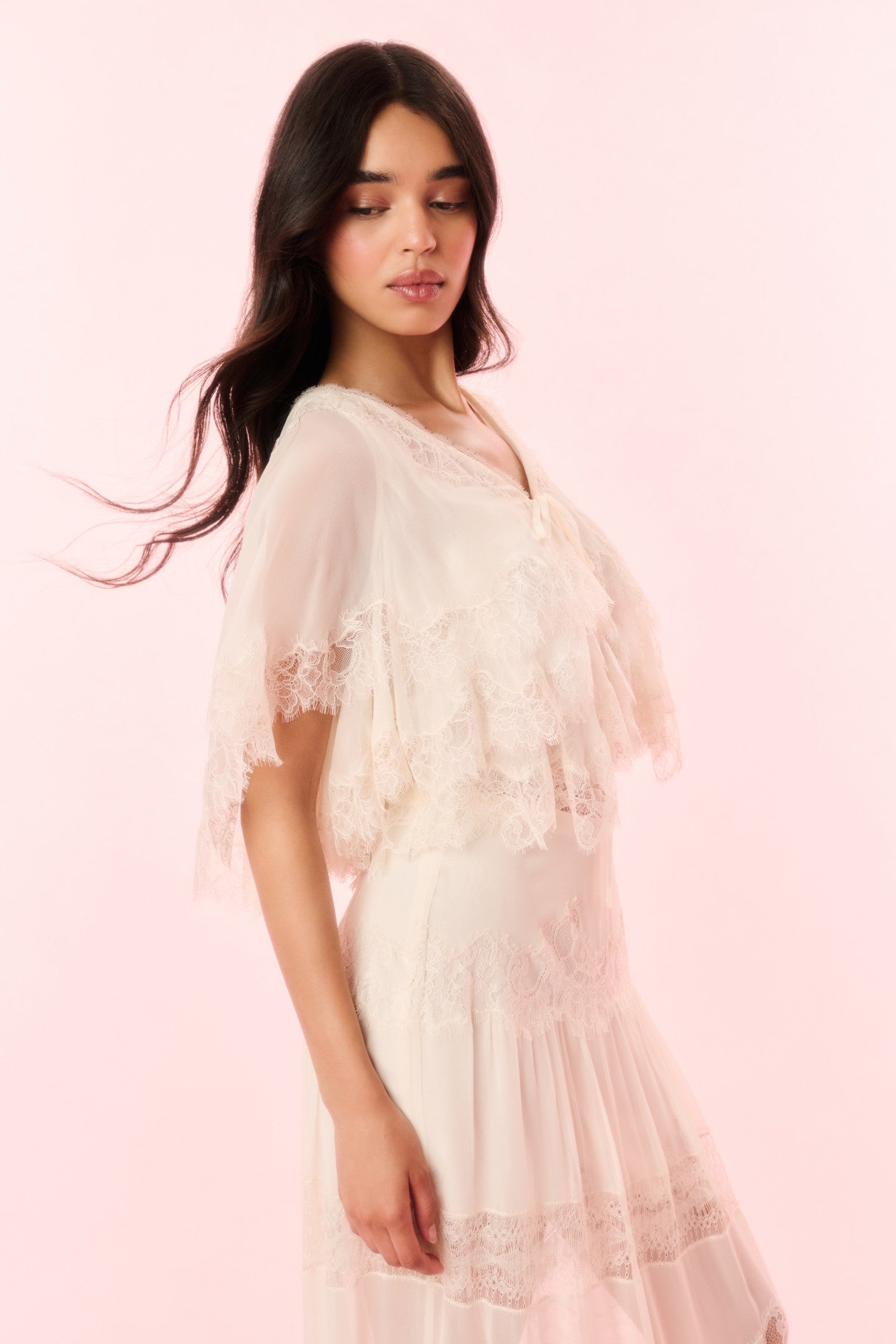Elegant Thessia Silk Lace Top for Women - Breathable & Comfortable Summer Blouse - Perfect for Date Nights, Parties & Special Occasions