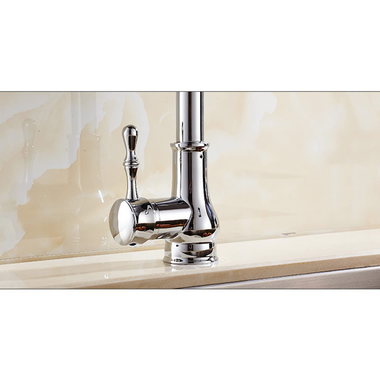 Premium Brass Pull-Down Sprayer Kitchen Faucet - Single Handle Deck Mounted Hot & Cold Water Commercial Sink Tap for Modern Homes & Restaurants | Ideal for Busy Kitchens, Food Prep Areas & High-Traffic Sink Stations