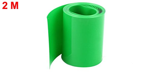 Uxcell PVC Heat Shrink Tubing for AA Battery Packs - 2 Meter Length, 64mm Width, Green | Electrical Insulation, Wire Protection & DIY Projects