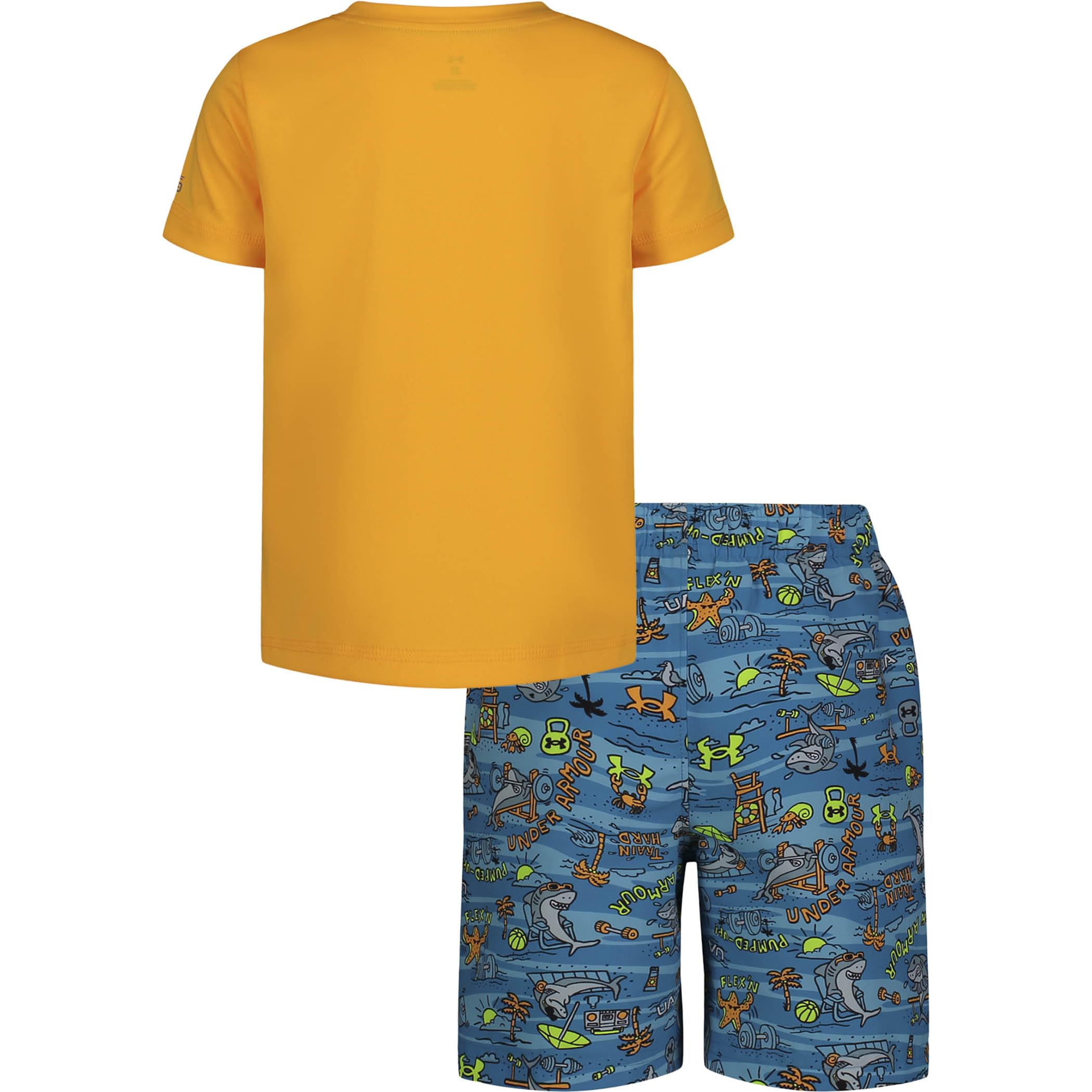 Under Armour Boys' Swim Volley Set - Sleeve Shirt & Matching Shorts | Lightweight & Breathable Swimwear for Kids | Perfect for Swimming, Beach & Summer Activities