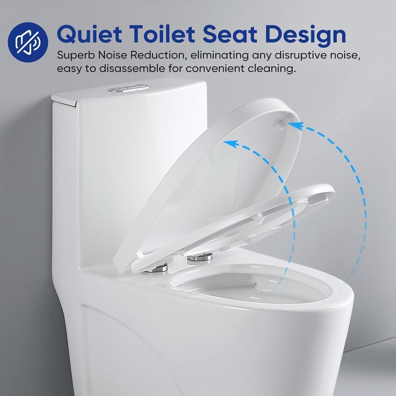 1.6 GPF Elongated Dual Flush Toilet with Soft Close Seat - 15.5