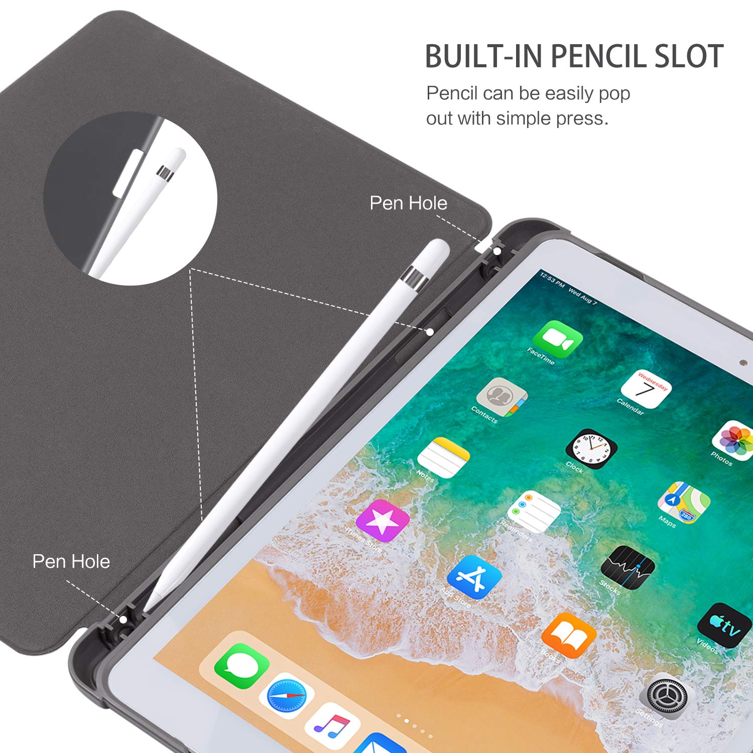 Premium iPad Case Compatible with iPad 9th/7th/8th Gen 10.2