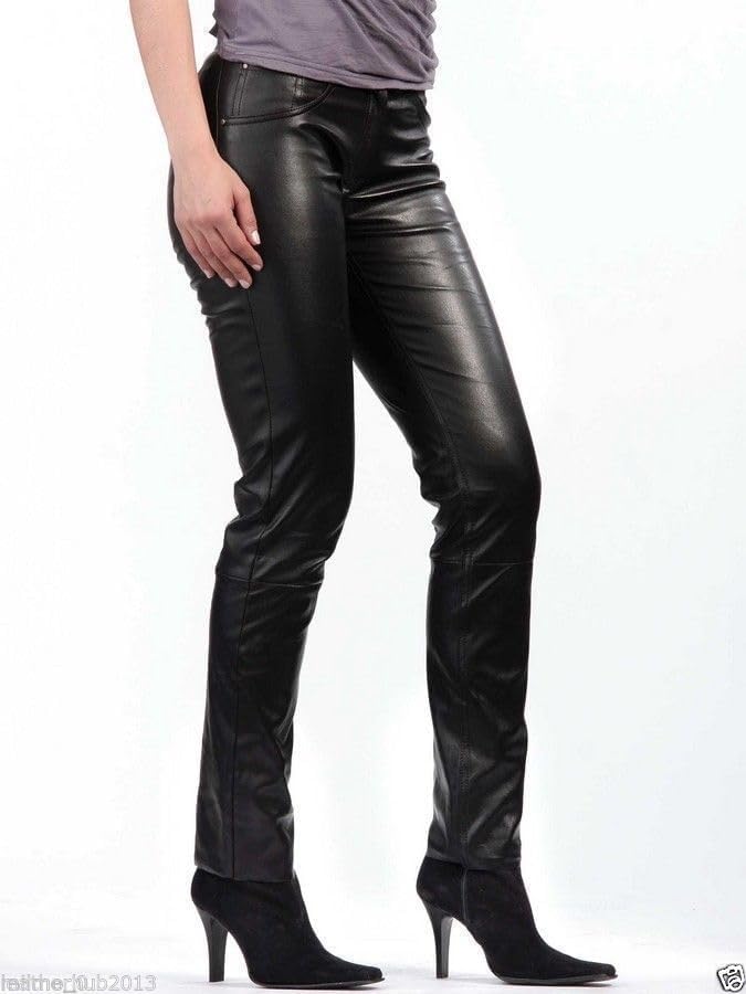 Genuine Black Soft Lambskin Leather Pants for Women - High Waist Skinny Leg Trousers WP001 | Perfect for Parties, Night Out & Fashion Events