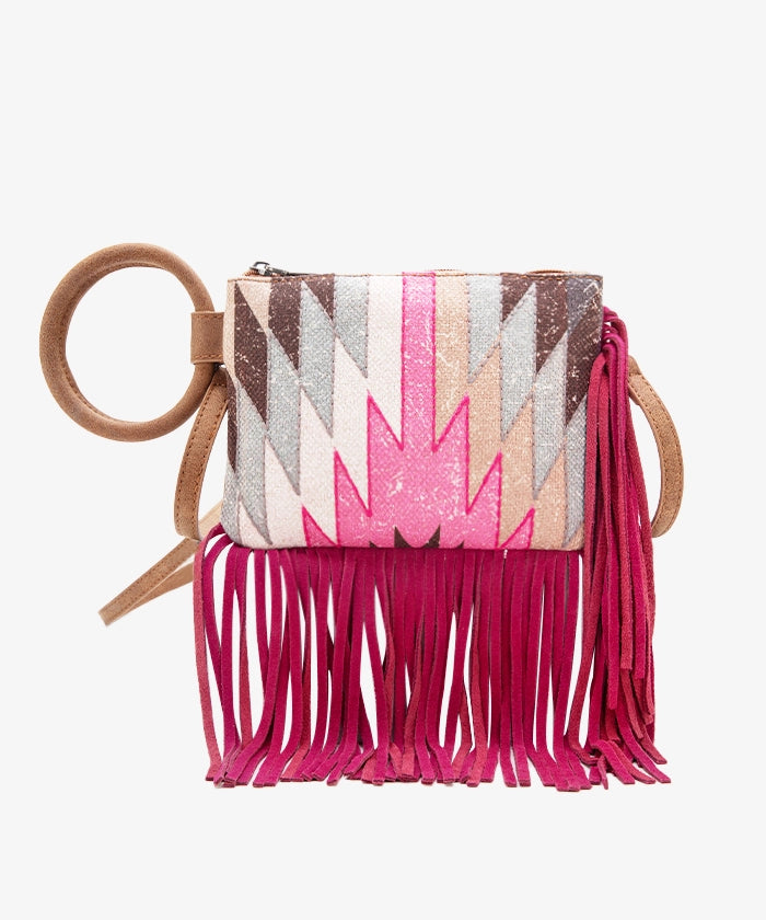 Montana West Southwestern Fringe Crossbody Bag for Women - Stylish Leather Purse with Tribal Pattern - Perfect for Casual Outings, Music Festivals & Western Fashion