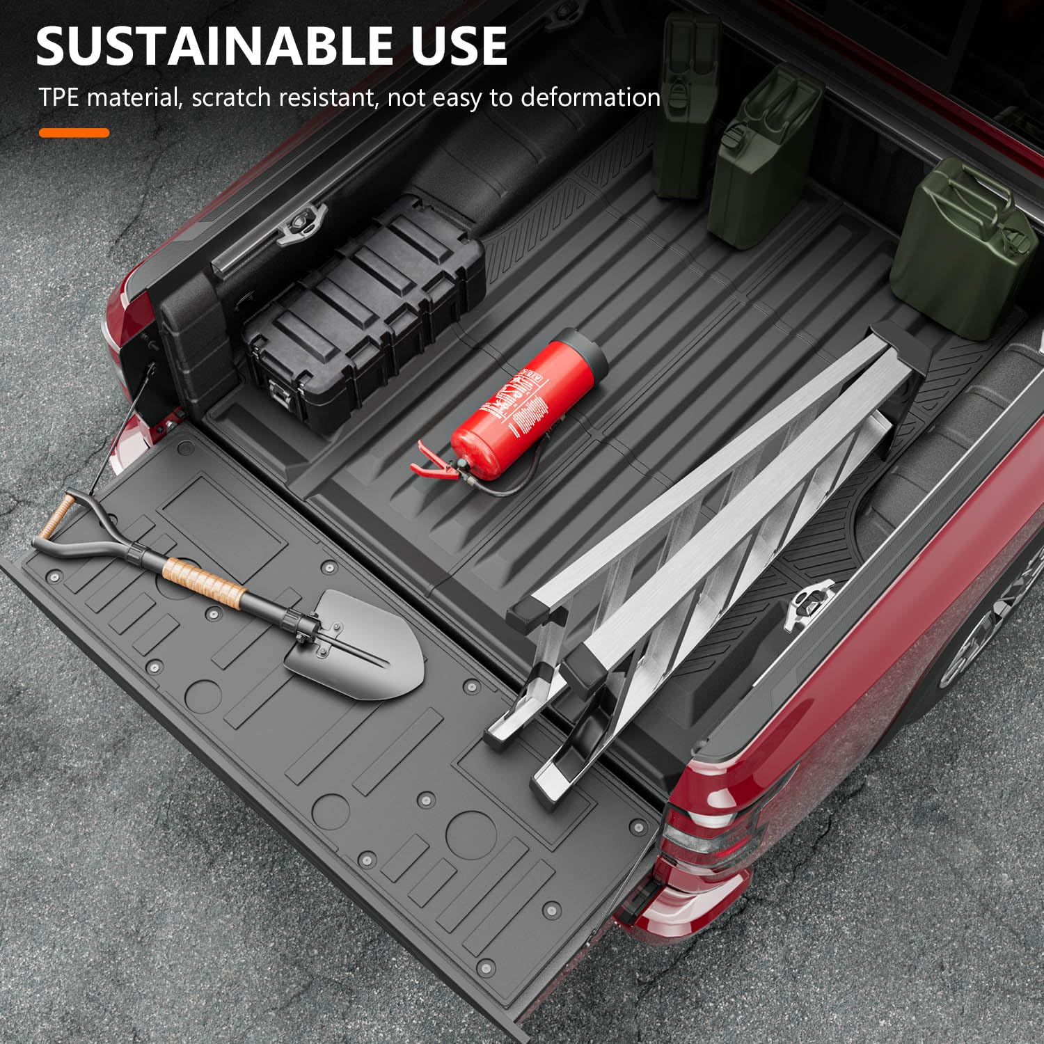**2022-2025 Nissan Frontier Truck Bed Mat & Tailgate Liner – Heavy Duty All-Weather Protection – Custom Fit for 5FT Bed + Circle Style Tailgate Mat – Perfect for Hauling, Off-Roading & Work**