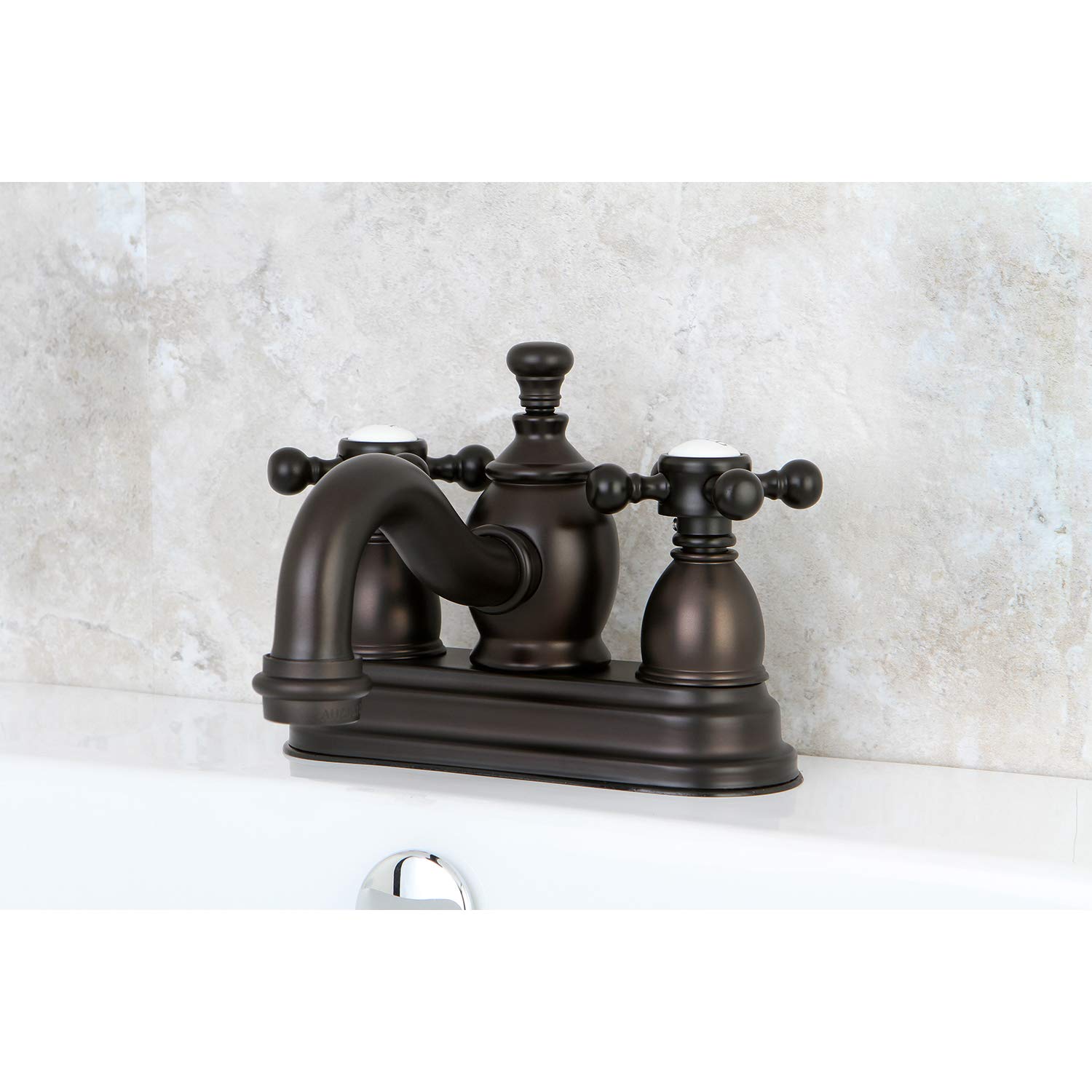 Kingston Brass KS7105BX 4 Inch Centerset Bathroom Faucet in Oil Rubbed Bronze - Perfect for Modern Bathroom Vanities and Powder Rooms