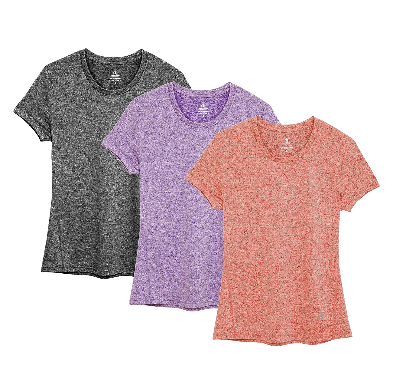 ICY ZONE Women's Workout T-Shirts - Breathable Running, Yoga & Gym Tops for Fitness & Exercise (3-Pack) - Perfect for Cardio, Training & Active Lifestyles