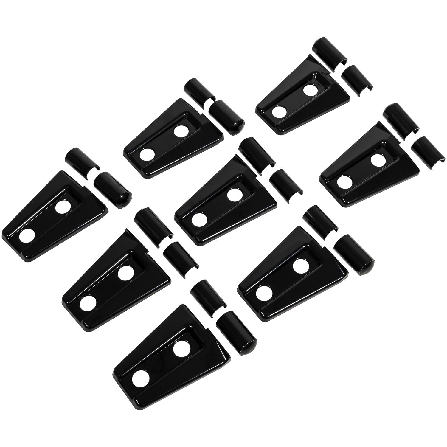 Black 8PCS Door Hinge Cover Trim Exterior Accessories for 2007-2018 Jeep Wrangler JK JKU (2 & 4 Door Models) - Durable Protection & Stylish Upgrade for Off-Road Adventures & Daily Driving