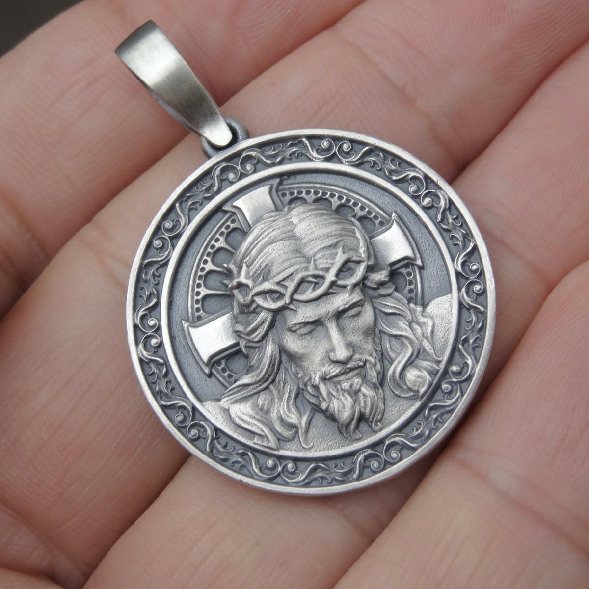 925 Sterling Silver Jesus Christ Pendant - Handmade Religious Cross Necklace for Women & Men - Perfect for Baptism, Confirmation & Daily Faith Jewelry