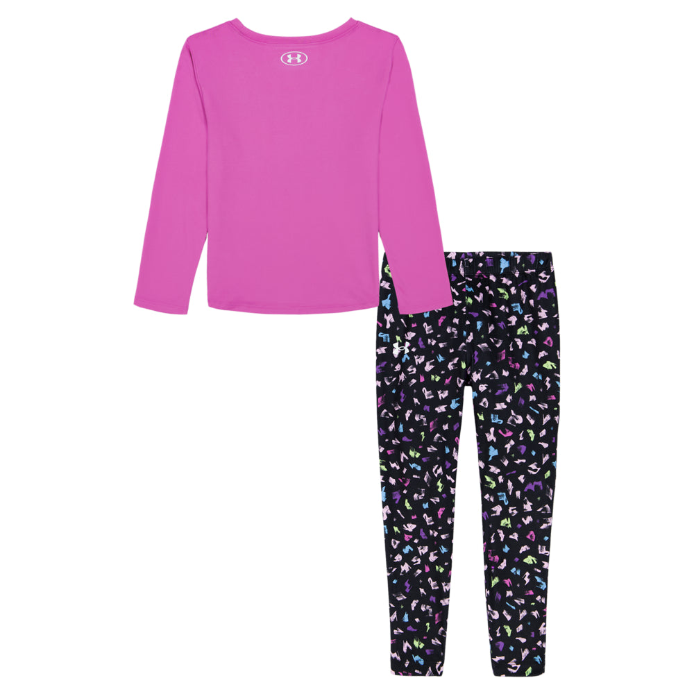 Under Armour Girls' Toddler Strong Like a Girl Outfit Set - Athletic Shorts & Top for Active Play, Sports & Everyday Wear