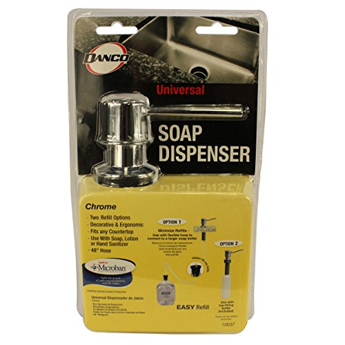 Danco 10037 Chrome Straight Nozzle Soap Dispenser - 1 Pack | Modern Bathroom & Kitchen Sink Liquid Soap Dispenser for Home & Office