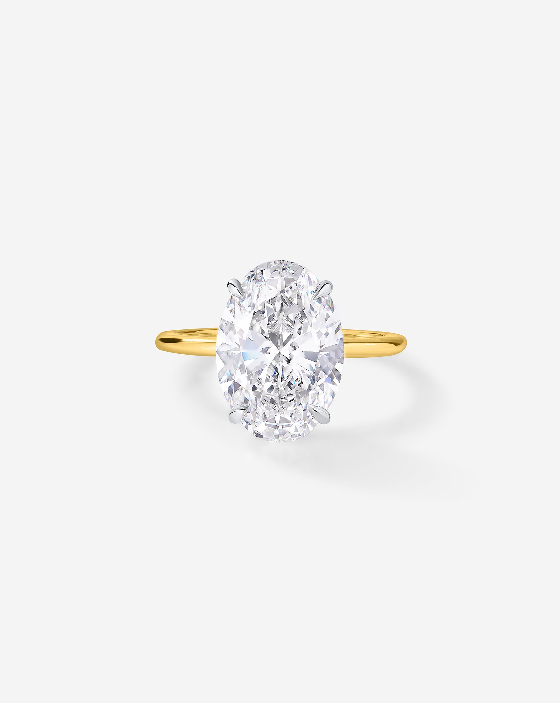4.08 Carat Lab Grown Oval Diamond Whisper Thin® Hidden Halo Engagement Ring - Perfect for Proposals & Anniversary Gifts