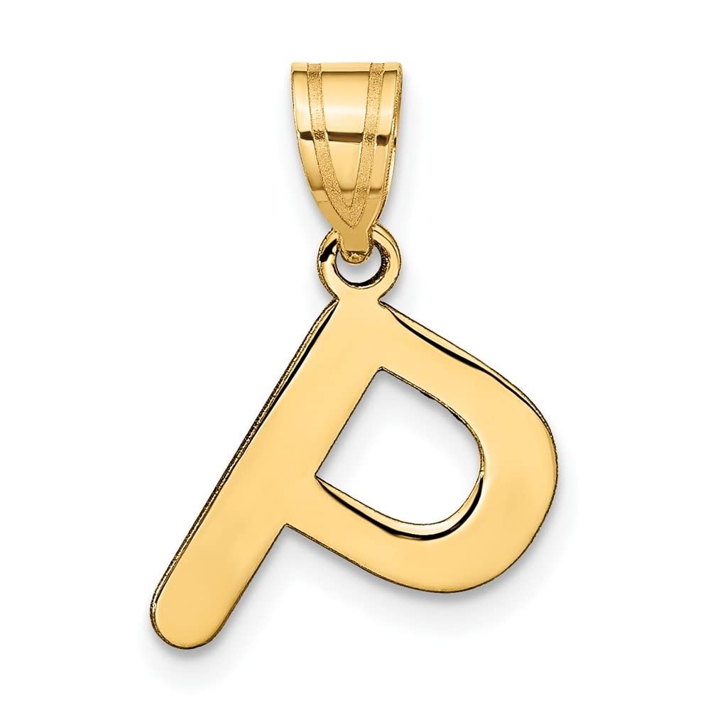 14K Gold Polished Bubble Letter Alphabet Initial Pendant Necklace - Personalized Name Jewelry for Women - Perfect Gift for Birthday, Anniversary & Valentine's Day
