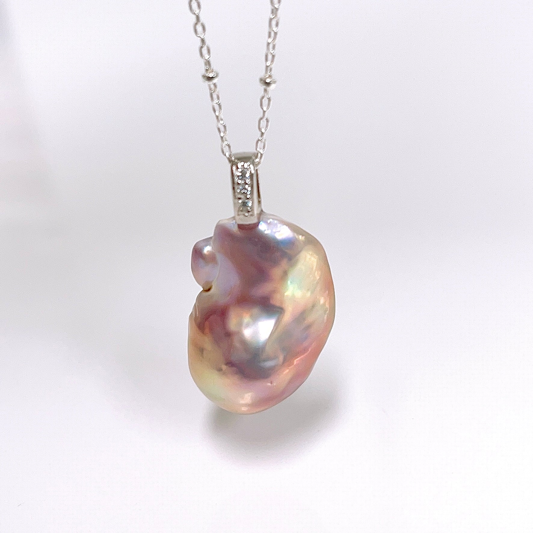 IRENE Large Baroque Edison Pearl Necklace (N383) - Elegant Jewelry for Women, Perfect for Weddings, Parties & Special Occasions