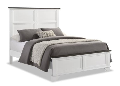 Abigail 3-Piece King Size Bed Set - White & Grey Comforter, Pillow Shams & Bed Skirt | Luxury Bedroom Decor for Master Suite or Guest Room