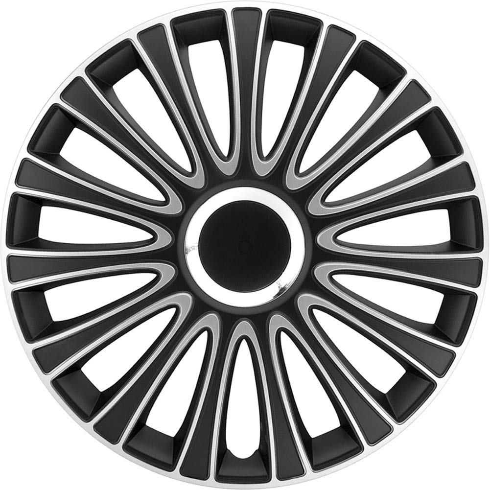 AUTO-STYLE 16-Inch Black/Silver Wheel Covers Set - Premium Car Rim Protectors for Lemans & Other Vehicles - Enhance Style & Protection for Daily Driving & Road Trips