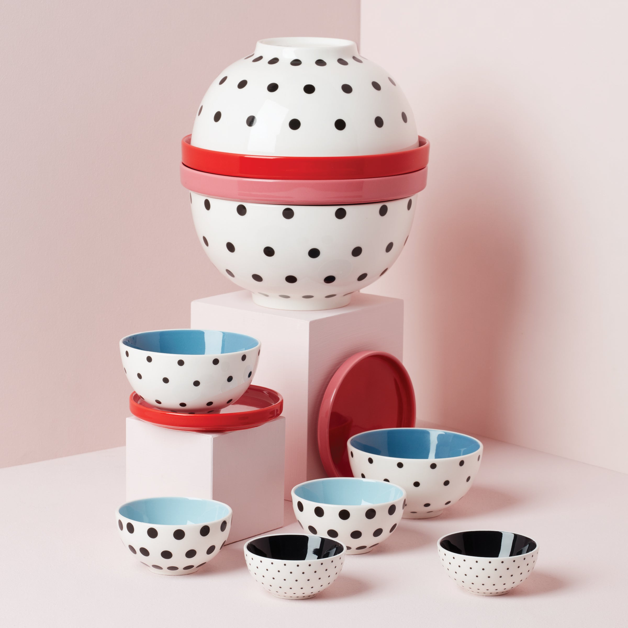 On The Spot 8 Piece Mini Nesting Set - Compact Stackable Bowls for Kitchen Storage, Cooking & Baking | Perfect for Small Spaces, Meal Prep & Organization