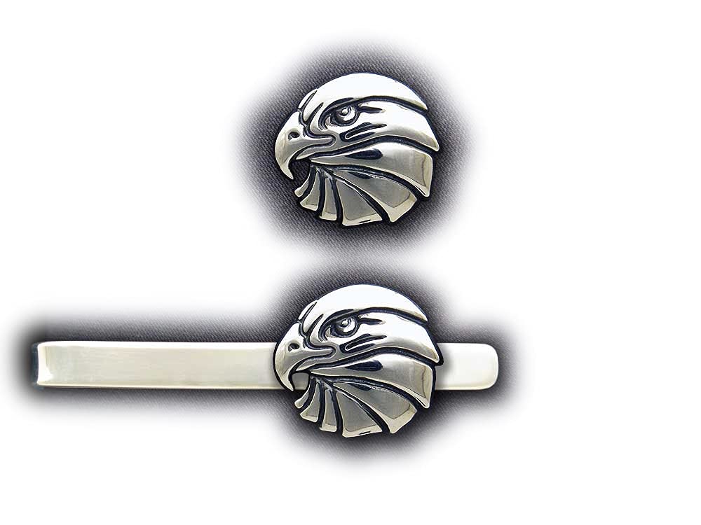 Handcrafted Solid Sterling Silver Eagle Head Tie Bar - Elegant Tie Clip for Men | Perfect for Weddings, Business Meetings & Formal Events