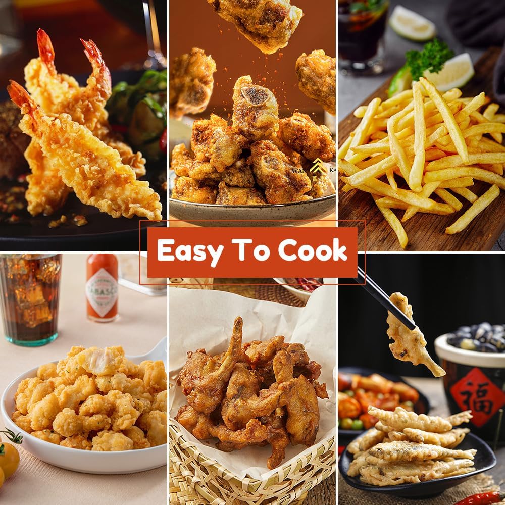 2024 Upgraded Stainless Steel Deep Fryer Pot with Thermometer & Drip Rack - 7.8 Inch Japanese Tempura Fryer for Chicken, Chips & Home Cooking | Perfect for Small Kitchens, Restaurants & Outdoor Camping