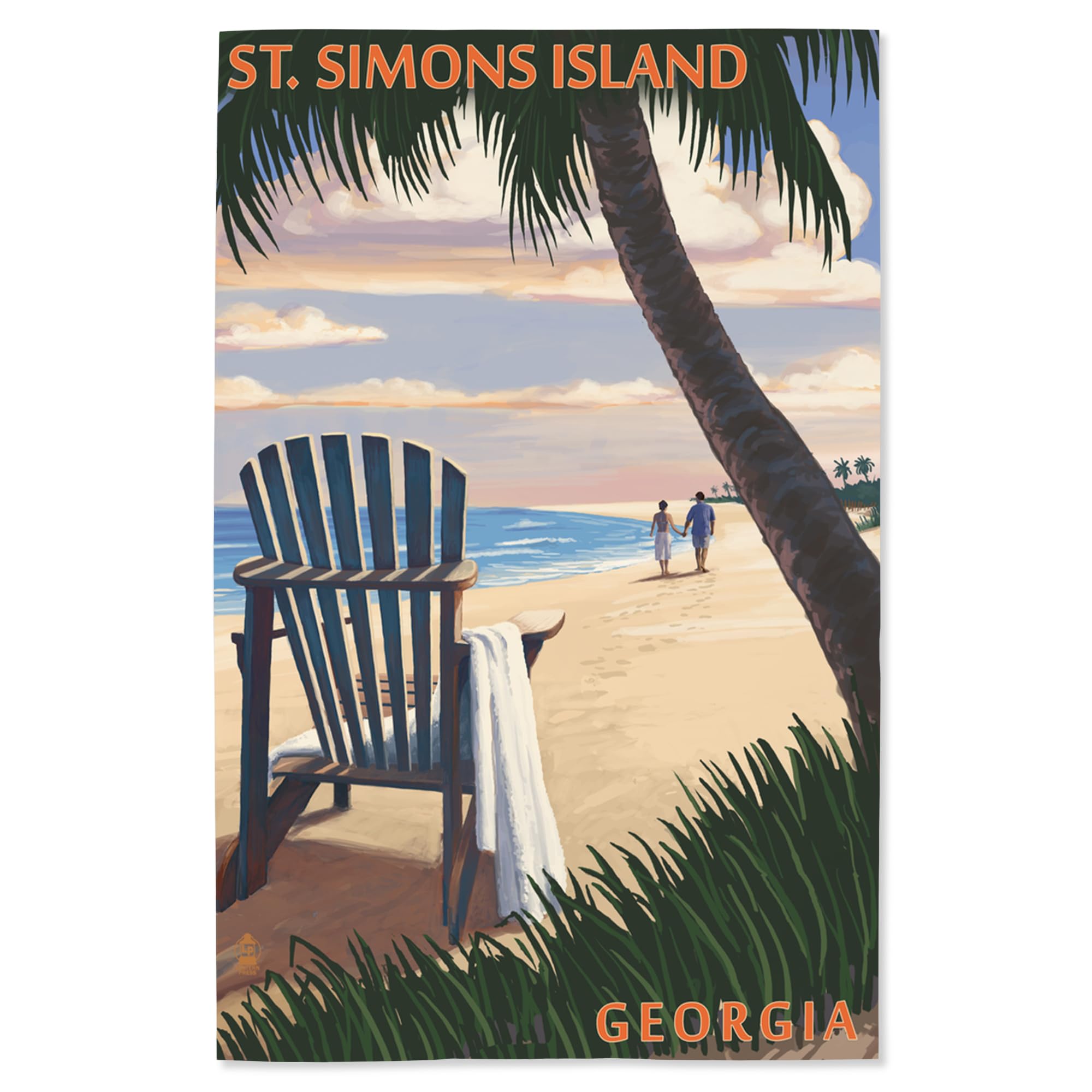 Lantern Press 16x24 Inch Giclee Print - St. Simons Island Georgia Coastal Art - Adirondack Style Beach Wall Decor for Living Room, Bedroom & Office