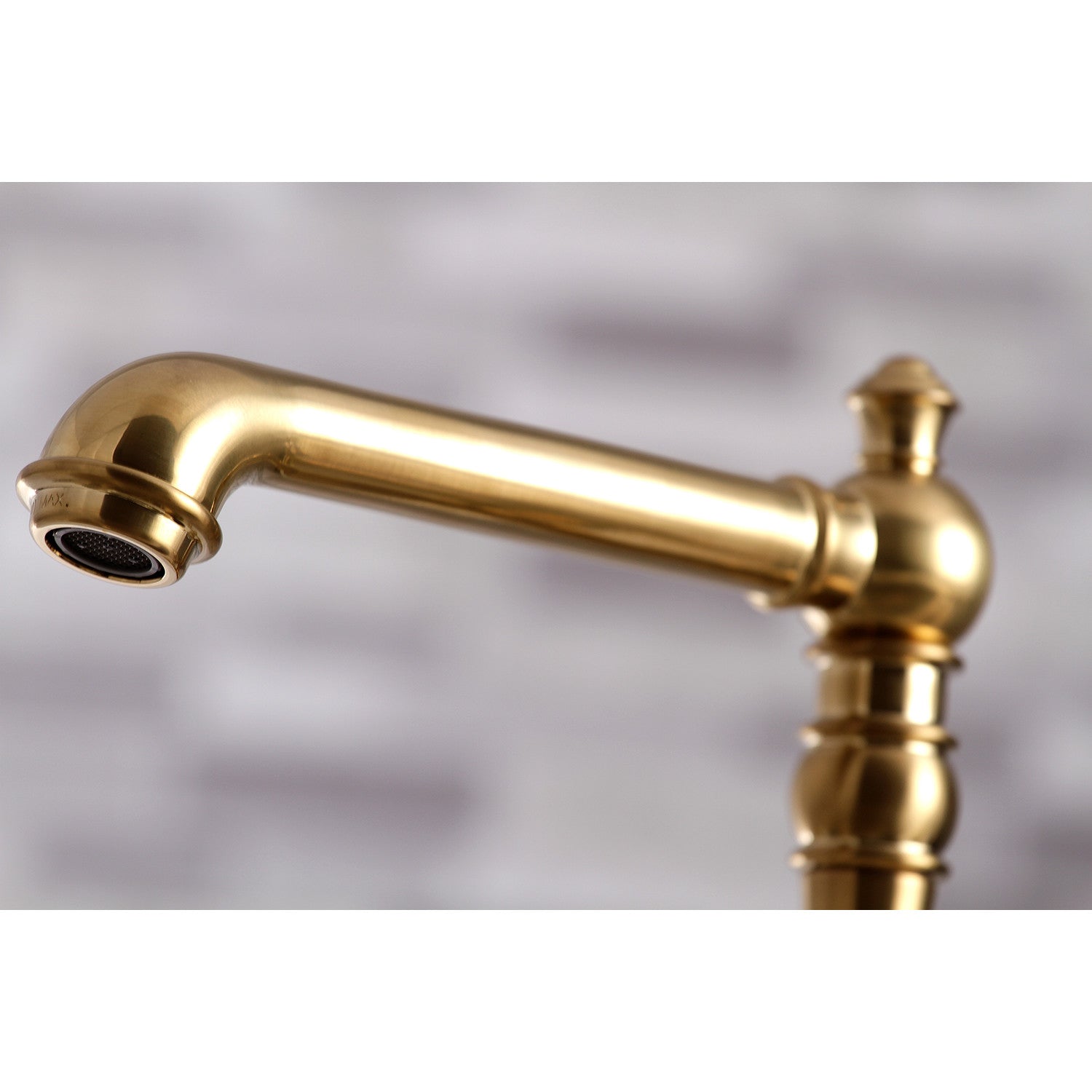 English Country Style Two-Handle 4-Hole Deck Mount Bridge Kitchen Faucet with Brass Side Sprayer - Perfect for Farmhouse & Vintage Kitchen Renovations