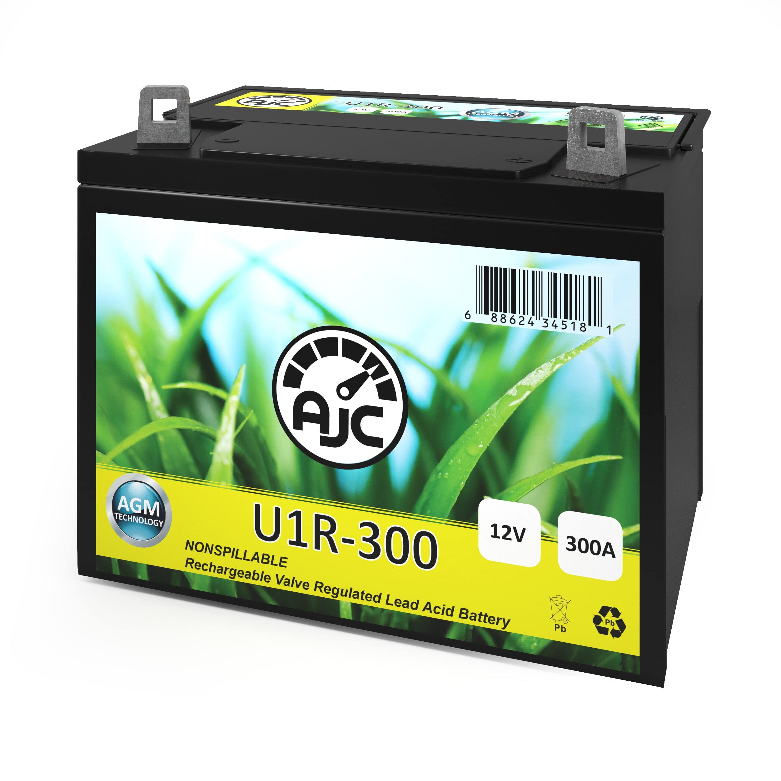 AJC U1R Lawn Mower Battery - Compatible with Dixon ZTR 502 Zero-Turn Tractor, Replacement Power Source for Reliable Performance - Perfect for Lawn Care, Landscaping, and Outdoor Power Equipment