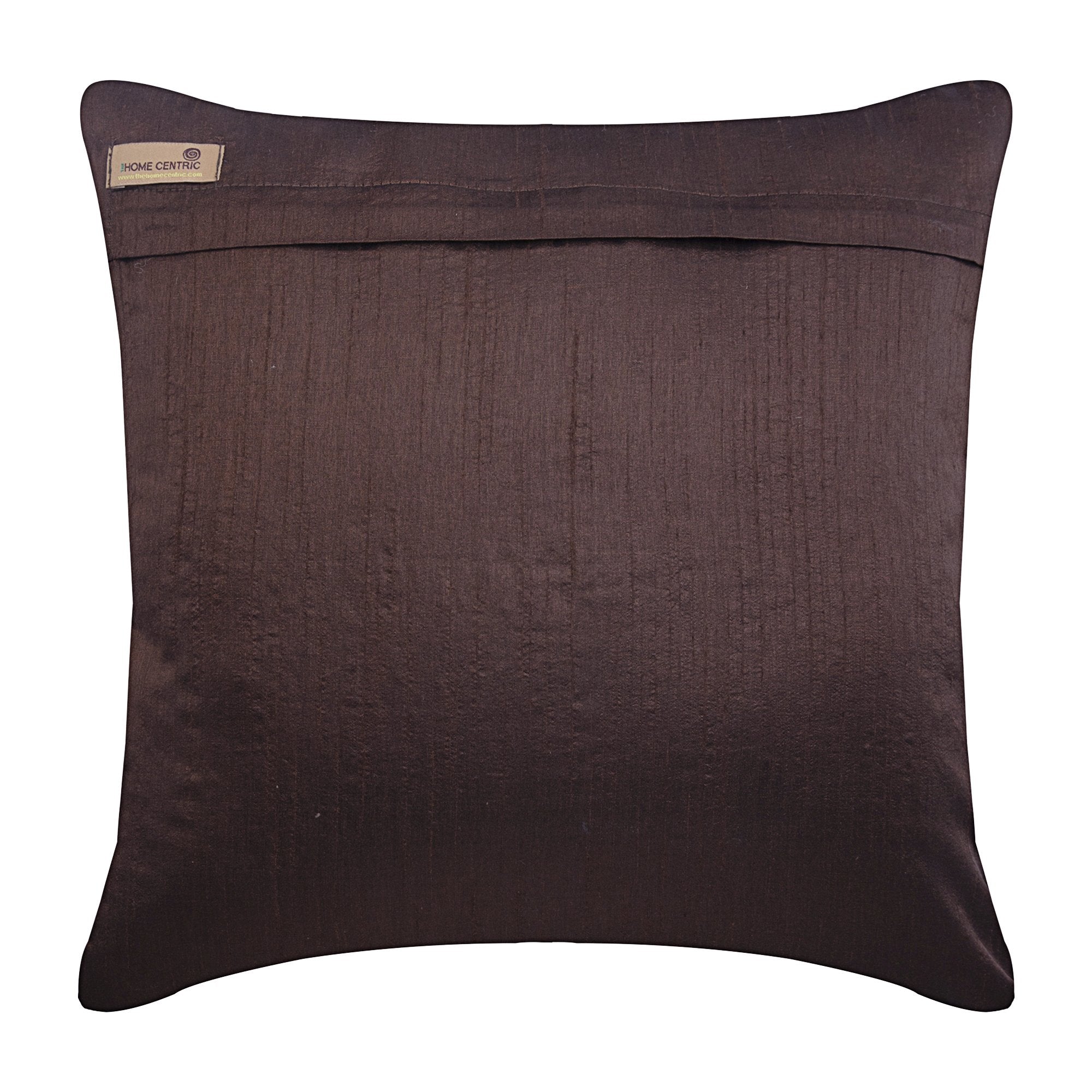 Abstract Thoughts Brown Art Silk Decorative Euro Sham Pillow Cover - Bohemian Home Decor for Bedroom, Living Room & Sofa