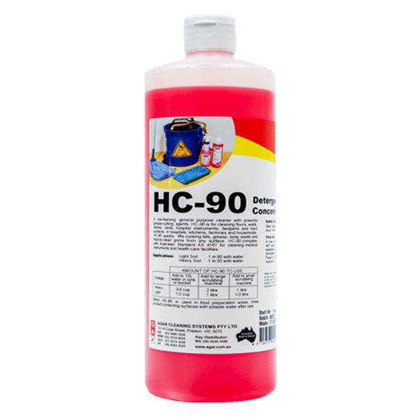 Agar HC 90 Low Foaming Mopping Detergent - Professional Floor Cleaner for Hardwood, Tile & Vinyl - Ideal for Homes, Offices & Commercial Spaces