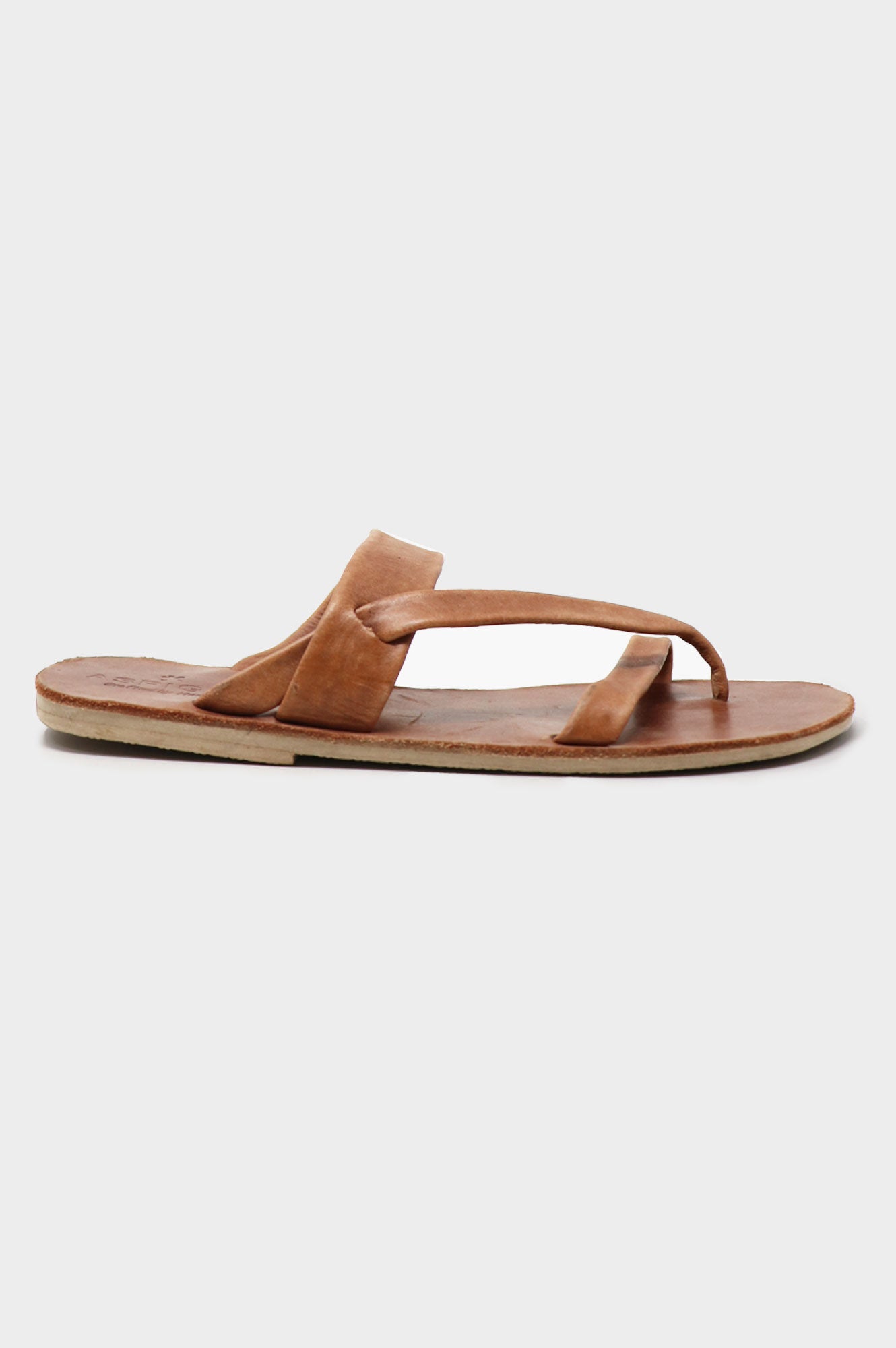 Puglia Leather Sandals for Women - Comfortable Tan Brown Summer Slide Sandals | Beach, Vacation & Casual Wear