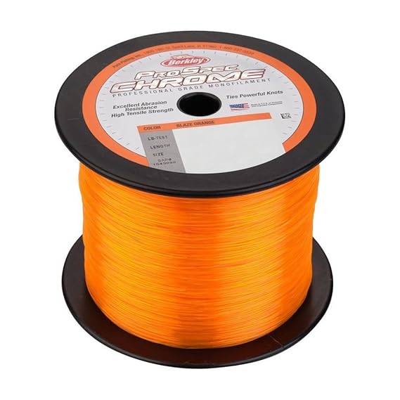 Berkley Pro Spec Chrome 50lb 3000yd Blaze Orange Fishing Line - Premium Saltwater & Freshwater Braided Line for Bass, Trout, and Deep Sea Fishing