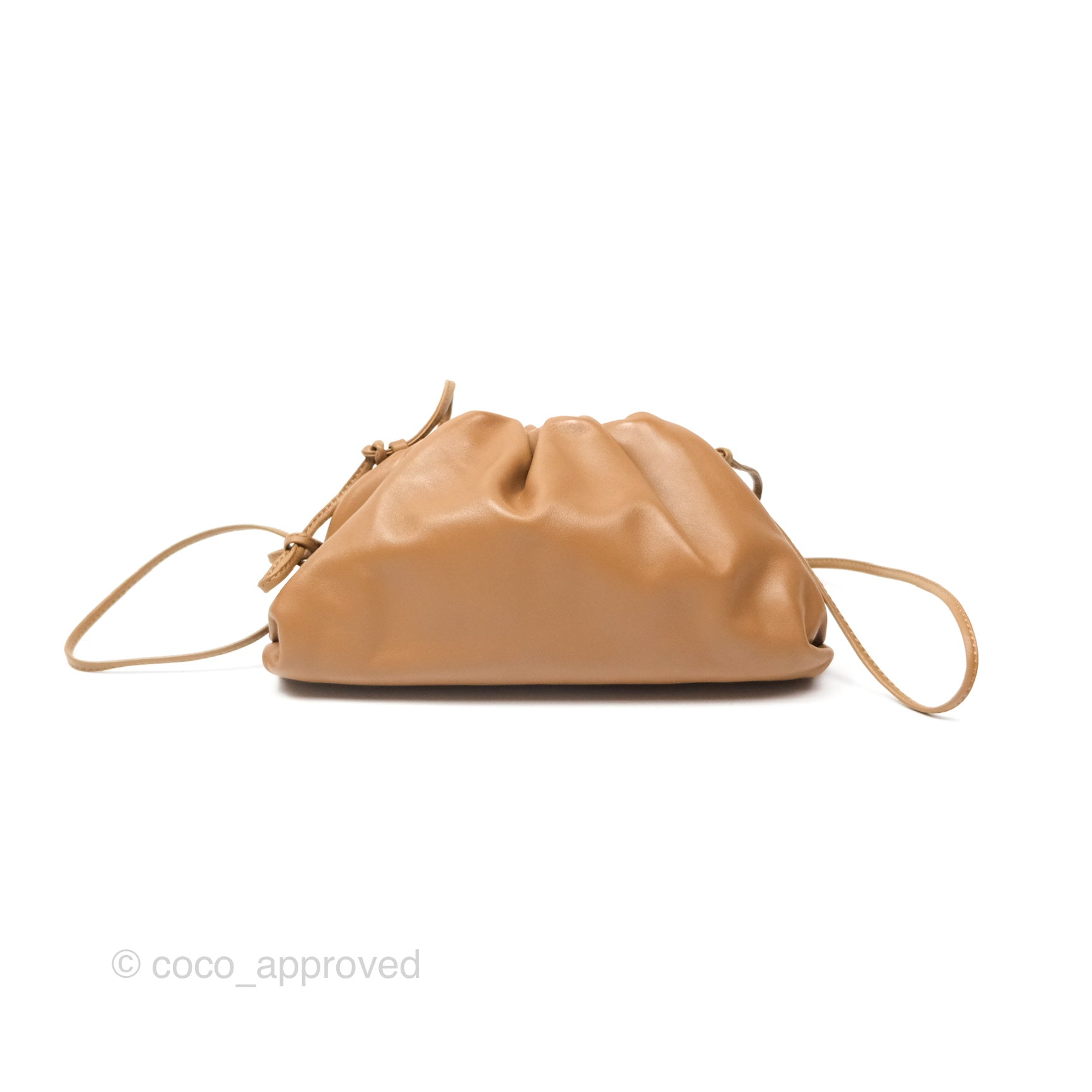 Bottega Veneta Mini Pouch Bag in Camel Butter Calfskin Leather - Perfect for Evening Events & Luxury Fashion Accessories