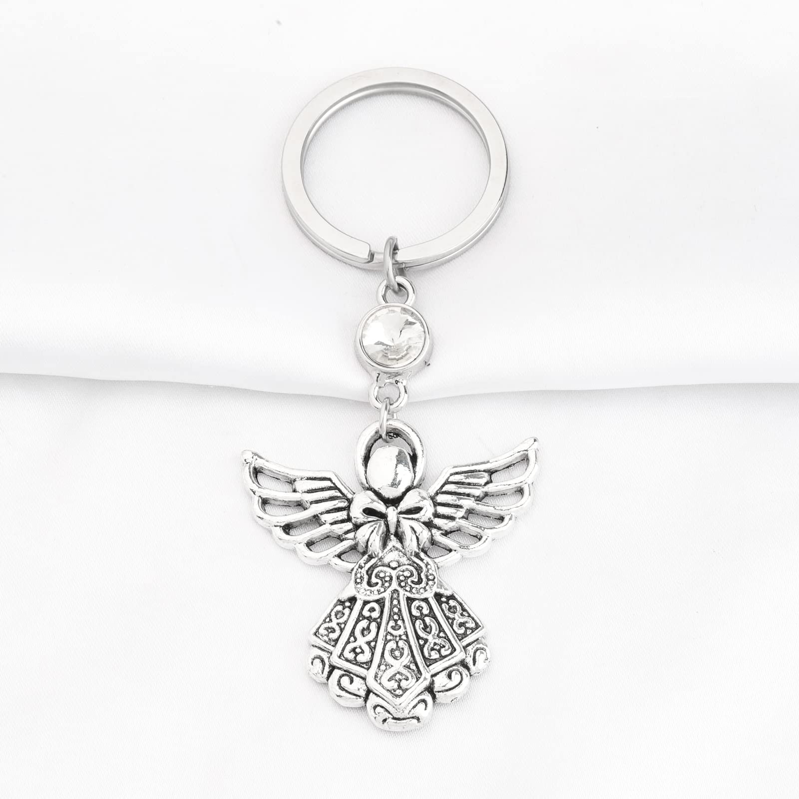 FUSTMW Angel Keychain - Guardian Angel Gift for Faith & Prayer, Blessing Charm Keychain for Women & Men - Perfect for Baptism, Confirmation, Christmas & Spiritual Encouragement