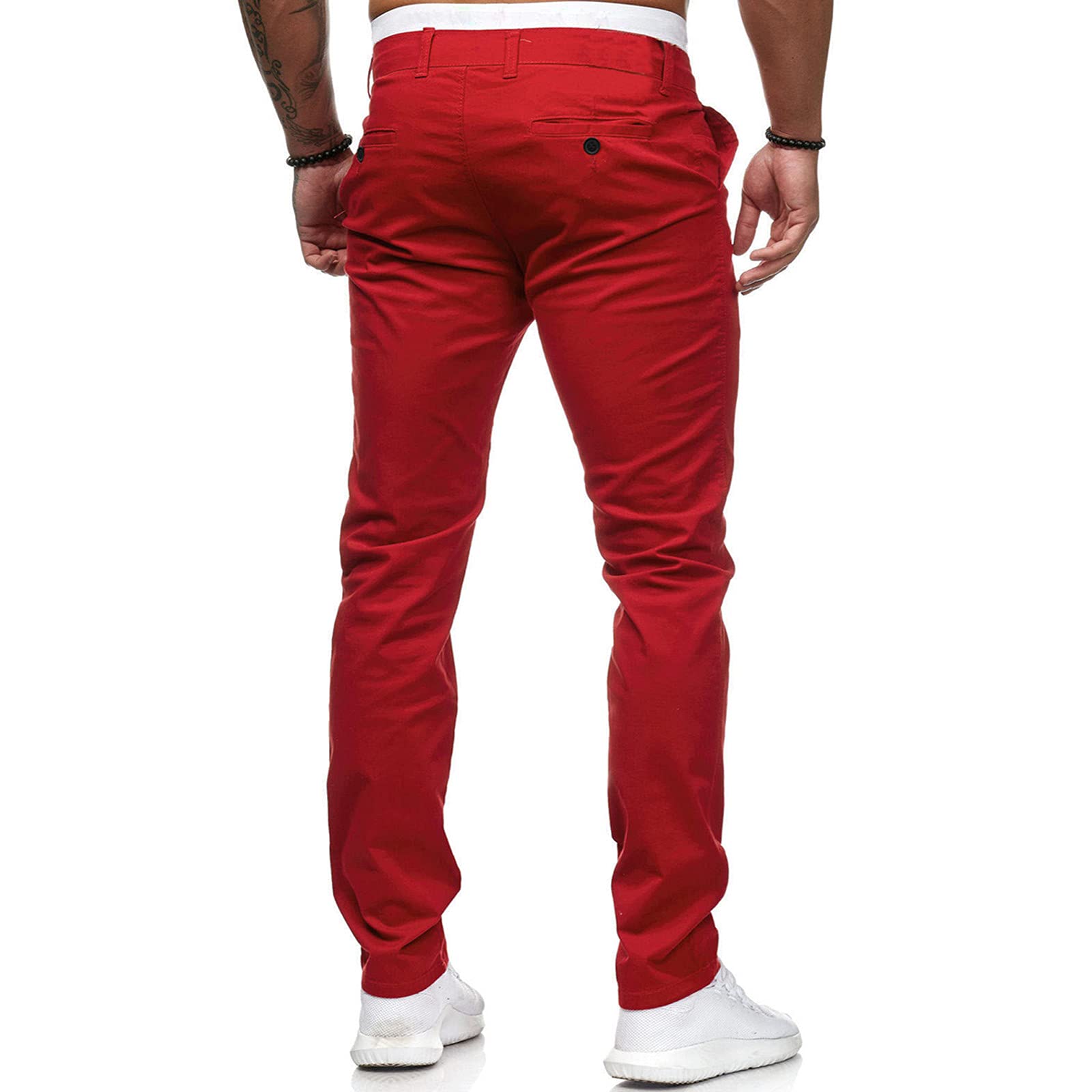 Men's Casual Jogger Pants - Cotton Twill Cargo Chinos for Hiking, Outdoor Recreation & Fitness | Workout, Athletic & Track Pants for Active Lifestyle