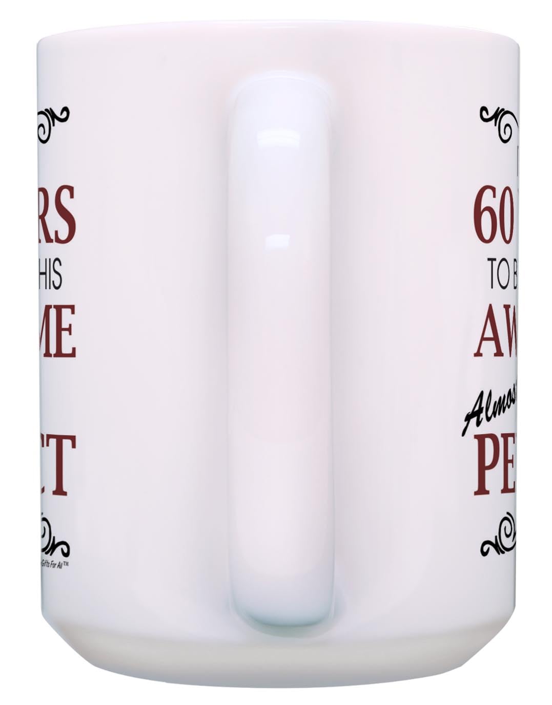 60th Birthday Gifts Set - 2 Pack 15oz Ceramic Coffee Mugs & Tea Cups - White - Perfect for Anniversary, Retirement & Milestone Celebrations - Ideal for Coffee, Tea & Hot Beverages at Home or Office