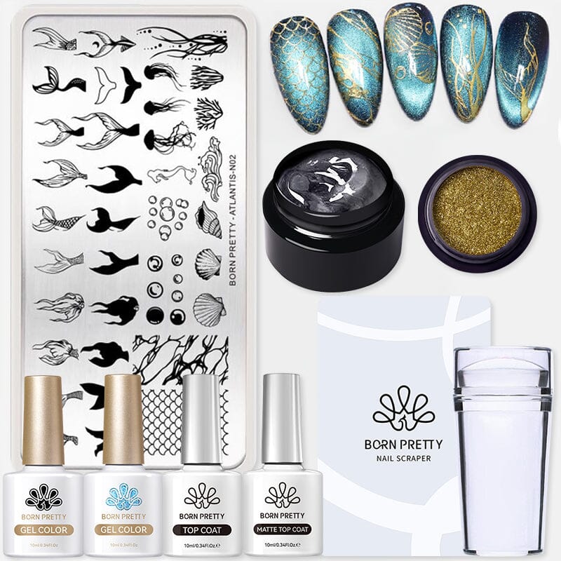 4/5/7/9pcs Professional Nail Stamping Kit with Metal Plates & Scraper - DIY Nail Art Design for Home Salon & Party Manicure