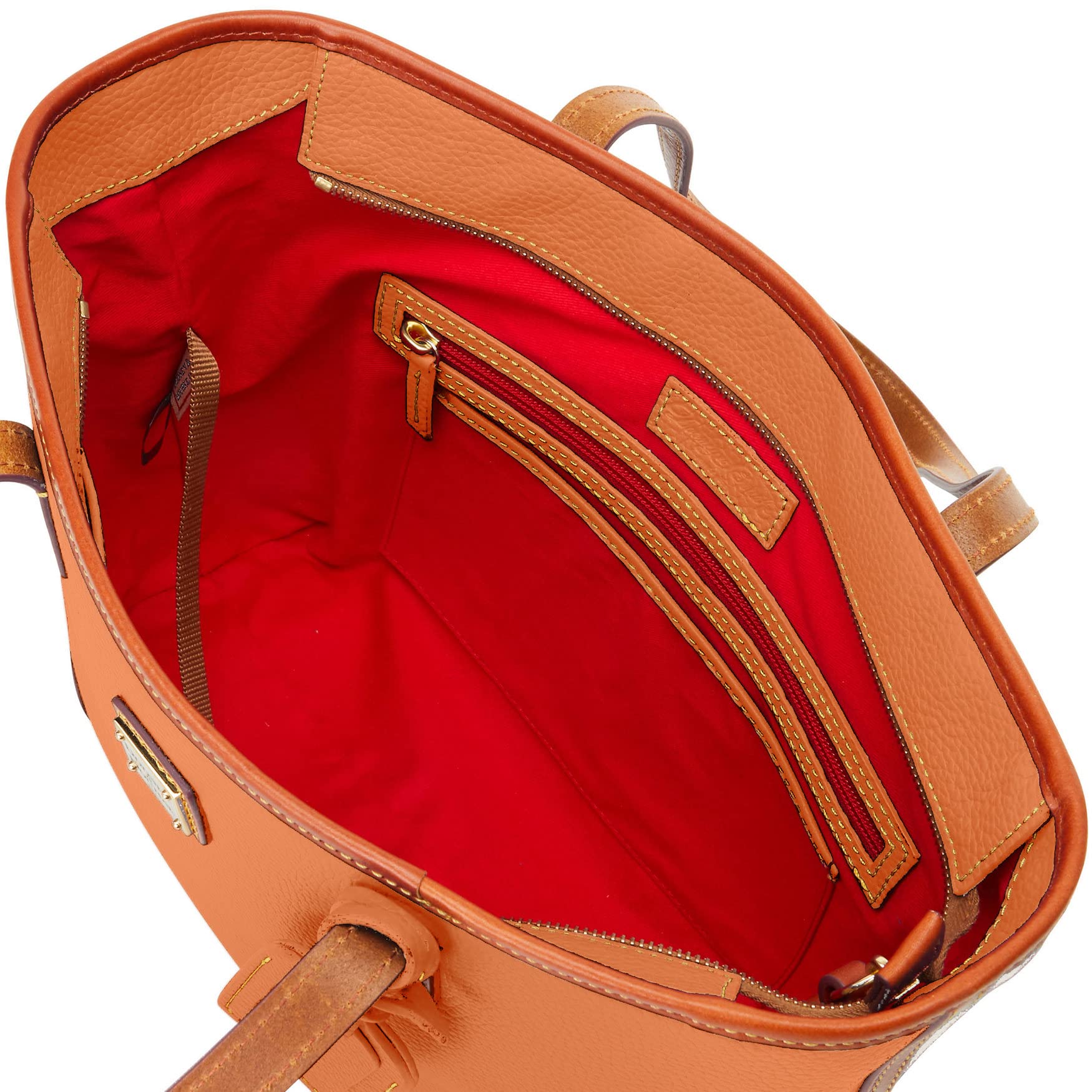 Dooney & Bourke Pebble Grain Charleston Tote Handbag for Women - Apricot Leather Shoulder Bag, Spacious Work Tote with Zip Top - Perfect for Office, Travel & Everyday Use