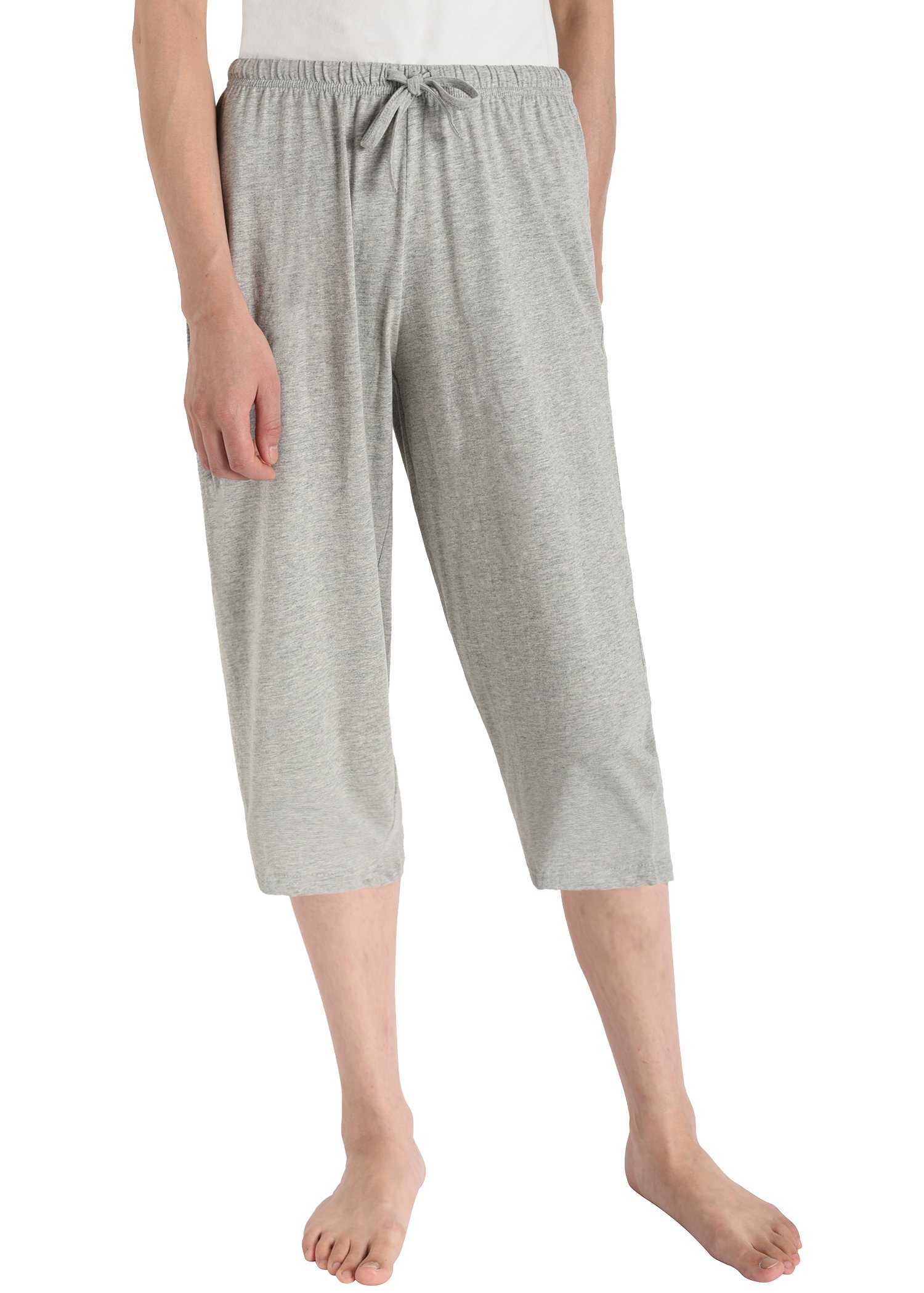 Latuza Women's Cotton Capri Pants - Soft Lounge Pants for Sleep, Yoga & Relaxation - Comfortable Stretchy Casual Pajama Bottoms for Home & Travel