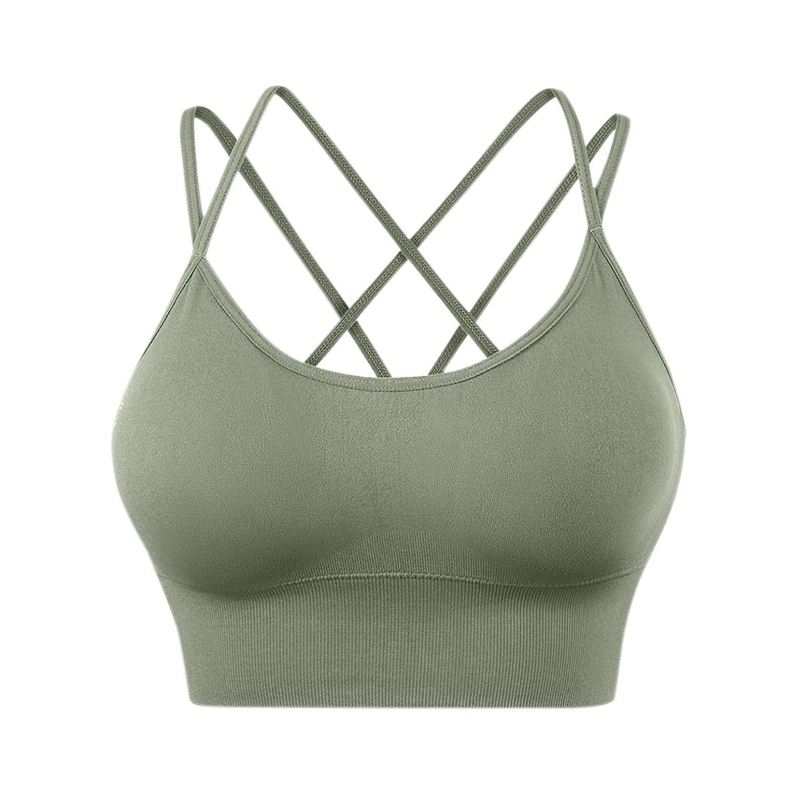 Women's Cross Back Sports Bras - Padded Strappy Criss Cross Cropped Yoga Bras for Workout & Fitness | Perfect for Yoga, Gym, Running & High-Intensity Training