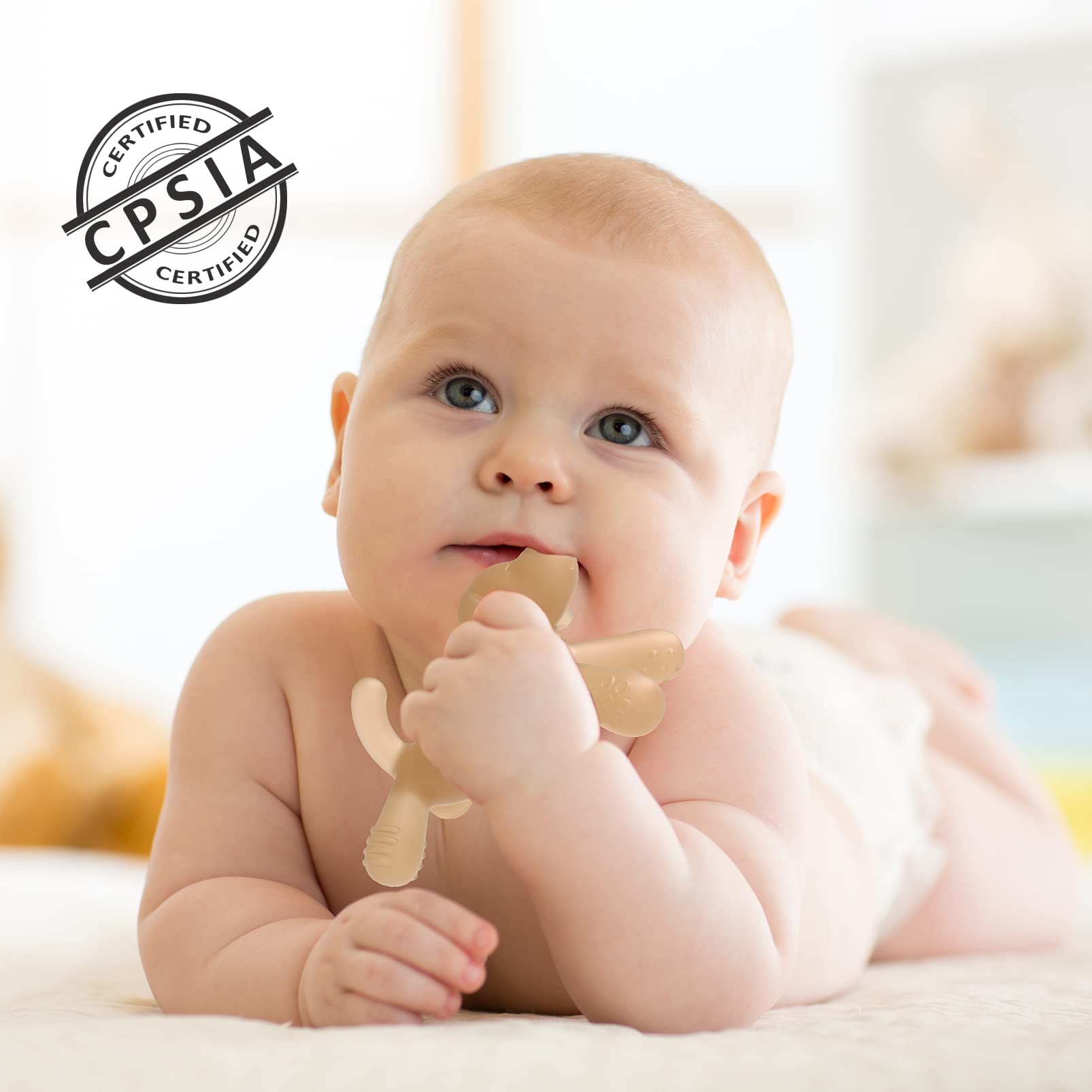 Organic Silicone Teething Toy for Babies 3-6 12 18 Months - BPA Free Soft Dog-Shaped Teether for Soothing Sore Gums | Perfect for Home, Travel & Daycare Use