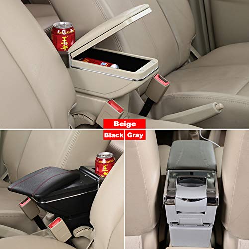 Ford Ecosport 2013-2017 Leather Armrest Box - Car Center Console Storage for Comfort