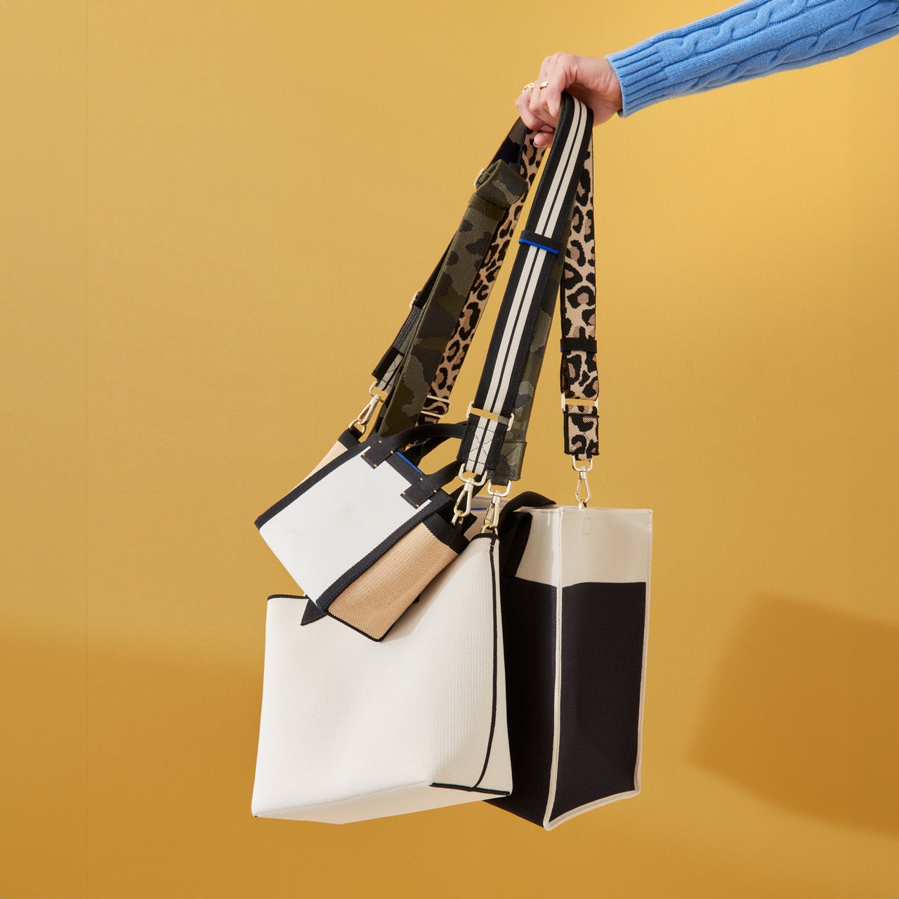 Stylish Black and White Stripe Crossbody Strap - Adjustable Shoulder Bag Strap for Women & Men - Perfect for Travel, Shopping, and Everyday Use