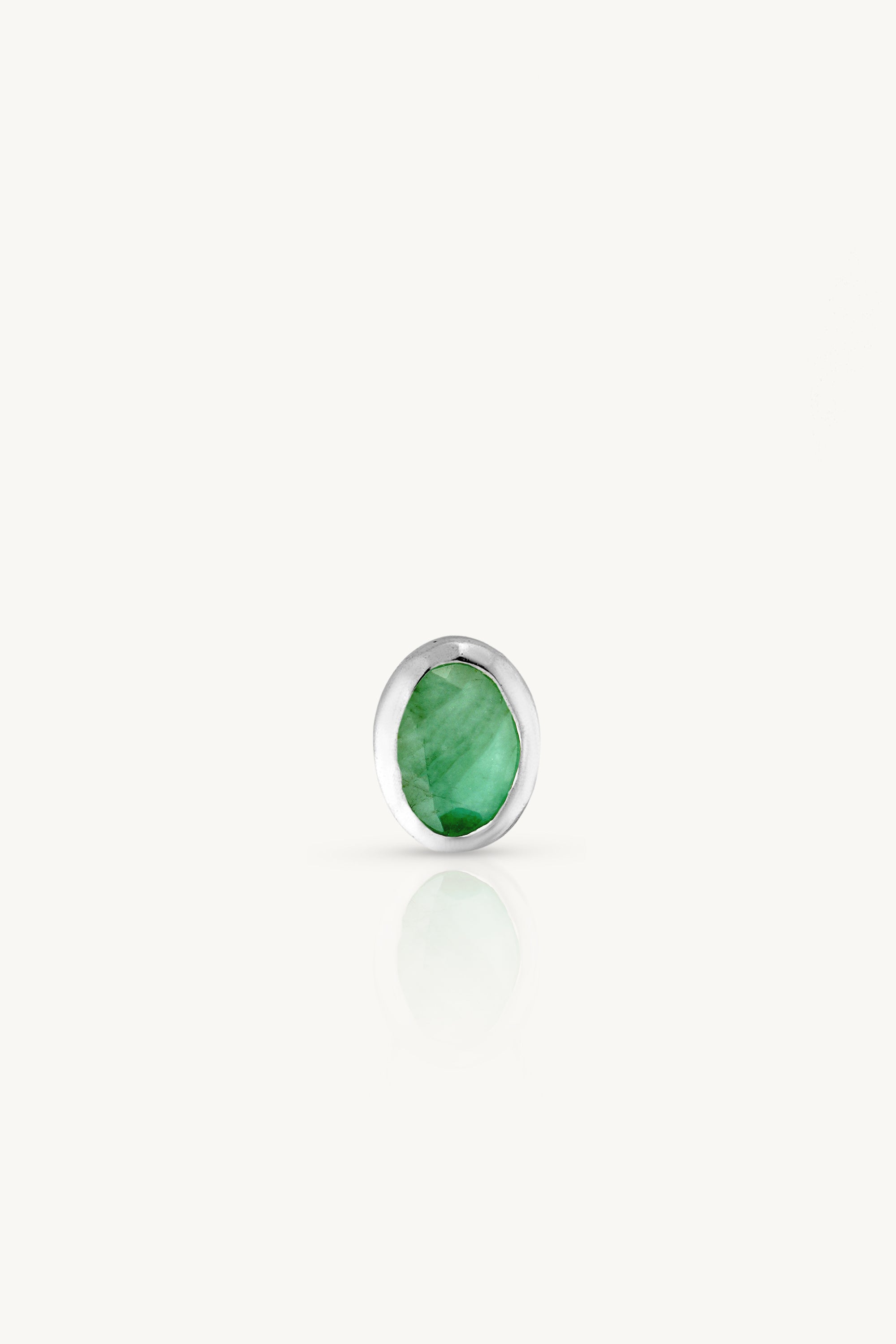 May Emerald Silver Birthstone Oval Charm Pendant - Elegant Jewelry Gift for Mother's Day, Birthday & Anniversary - Perfect for Necklaces & Bracelets