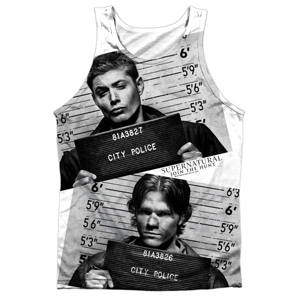 Supernatural Mug Shots Graphic Unisex Sublimated Tank Top for Men & Women - Casual Summer Wear, Cosplay, and Fan Merchandise