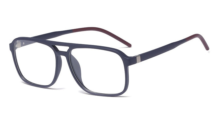CCspace Unisex Full Rim Square Double Bridge TR90 Titanium Frame Eyeglasses 45844 - Lightweight & Durable Glasses for Work, Reading & Everyday Wear